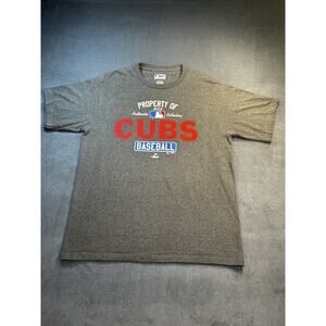 MLB Cubs Baseball T-Shirt Gray Mens LG Large Graphic